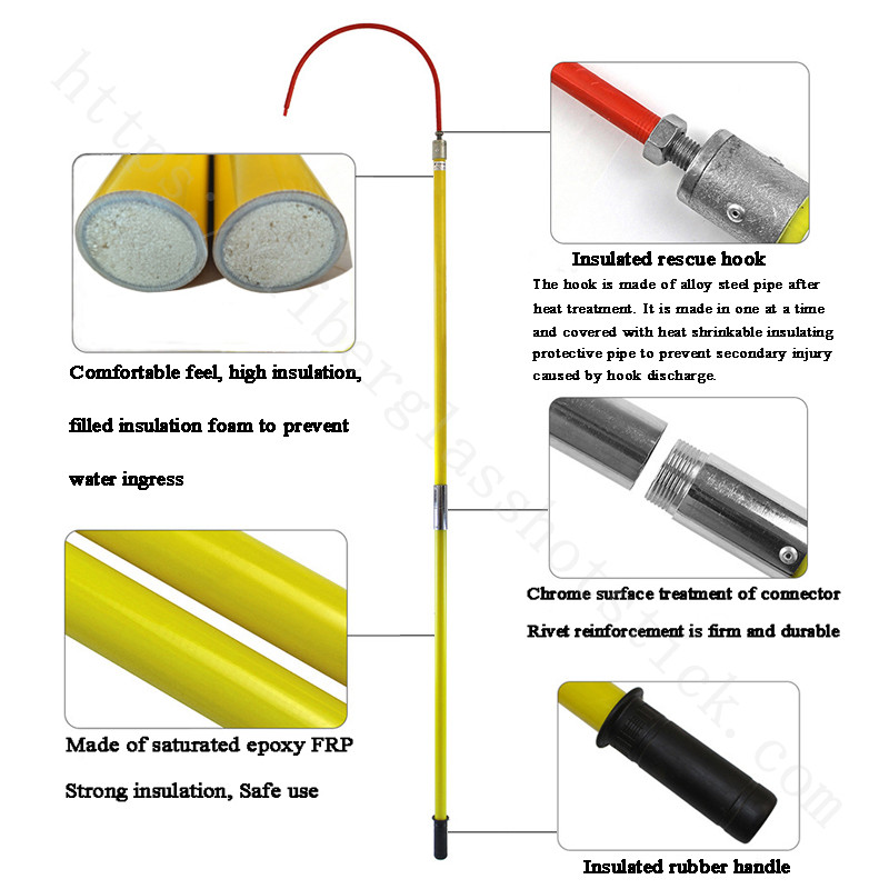 Fiberglass Insulating Rescue Hook Fiberglass Insulated Rescue Hook with Foam Filled