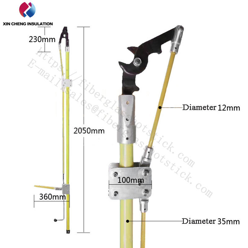 Customized 10KV live working insulated straight wire breaking pliers insulated rod ratchet cutter