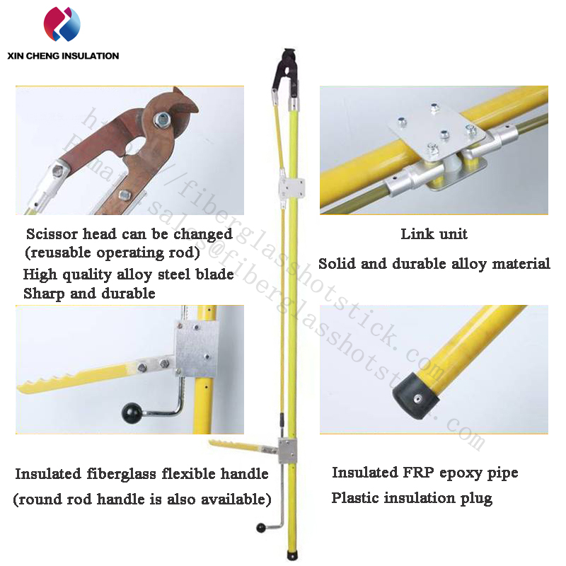 High altitude operation Insulated cable cutter Insulated cable cutter Live working Insulated ratchet cutter