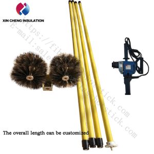 Live electric cleaning brush for multi oil switch bushing wall pipe